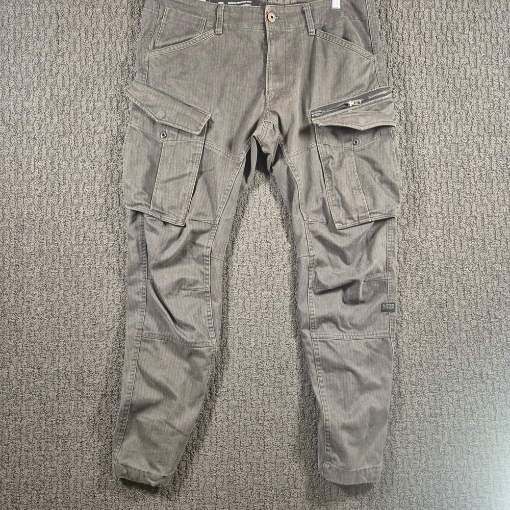 G Star Raw Mens 38x32 Rovic Zip 3D Tapered Cargo Pants Gray Tactical Utility
